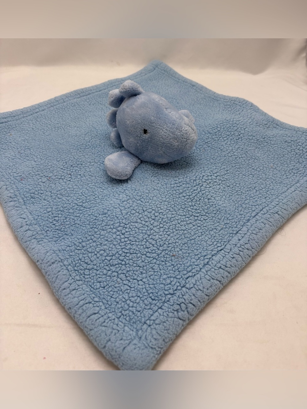 Baby Thro Dylan Dinosaur Lovey Plush Security Blanket Blue 14”x14”